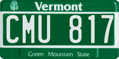 VT license plate CMU817