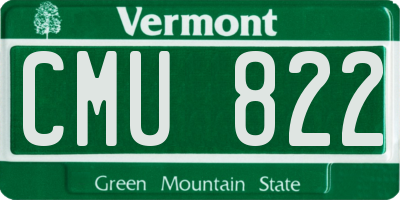 VT license plate CMU822