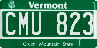 VT license plate CMU823
