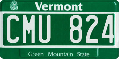 VT license plate CMU824