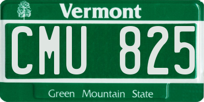 VT license plate CMU825