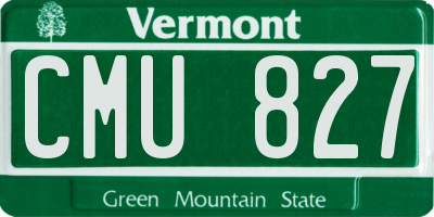 VT license plate CMU827