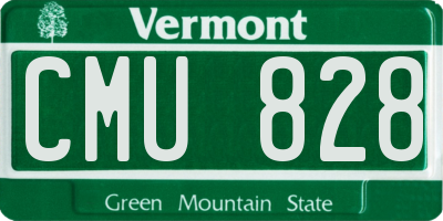VT license plate CMU828