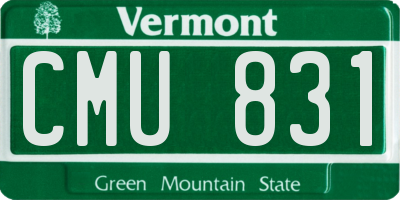 VT license plate CMU831