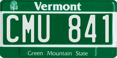 VT license plate CMU841