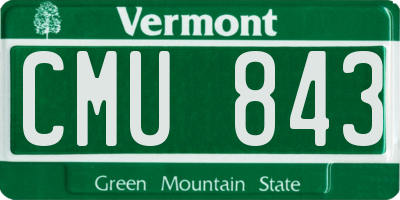 VT license plate CMU843