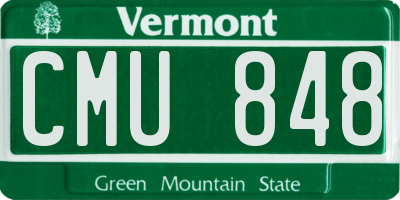 VT license plate CMU848