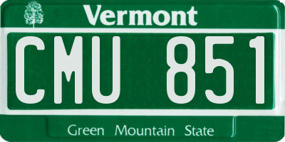 VT license plate CMU851