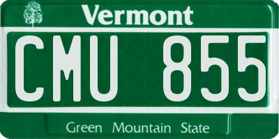 VT license plate CMU855