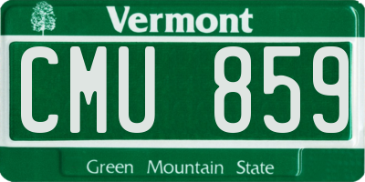 VT license plate CMU859