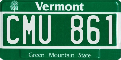 VT license plate CMU861