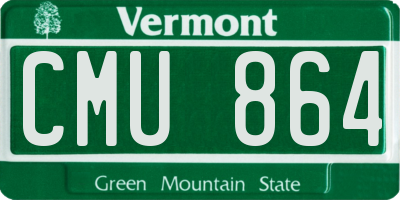 VT license plate CMU864
