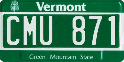 VT license plate CMU871