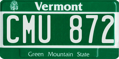 VT license plate CMU872