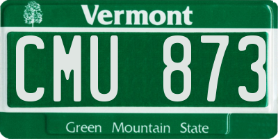 VT license plate CMU873