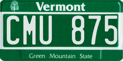 VT license plate CMU875