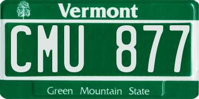 VT license plate CMU877