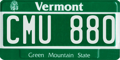 VT license plate CMU880