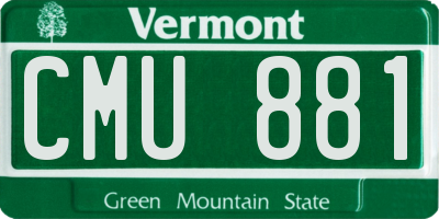 VT license plate CMU881