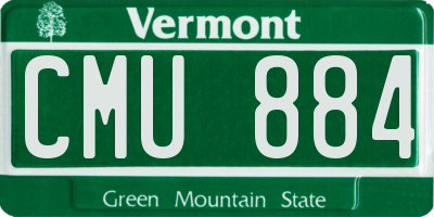 VT license plate CMU884