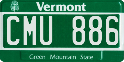 VT license plate CMU886