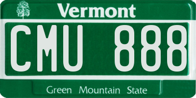 VT license plate CMU888