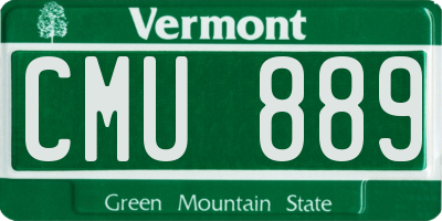 VT license plate CMU889
