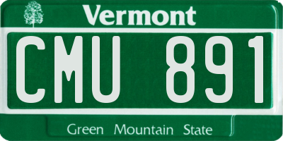 VT license plate CMU891