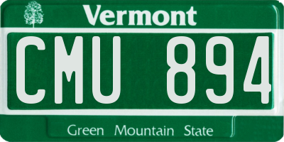 VT license plate CMU894