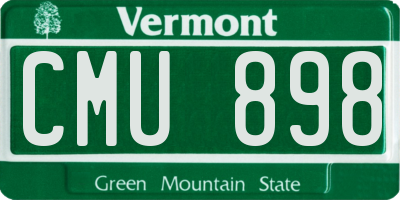 VT license plate CMU898