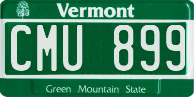 VT license plate CMU899