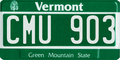 VT license plate CMU903