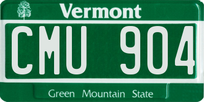 VT license plate CMU904