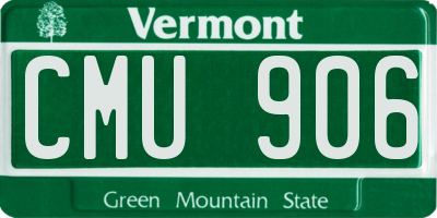 VT license plate CMU906