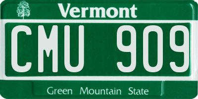 VT license plate CMU909