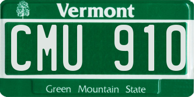 VT license plate CMU910