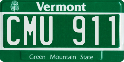VT license plate CMU911