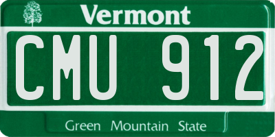 VT license plate CMU912