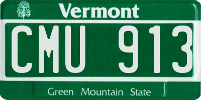 VT license plate CMU913