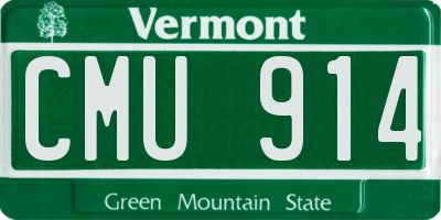 VT license plate CMU914