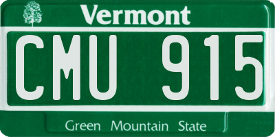 VT license plate CMU915