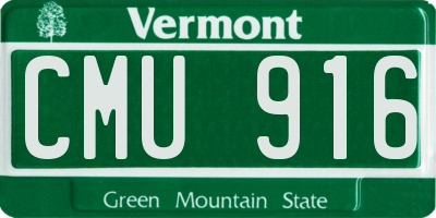 VT license plate CMU916