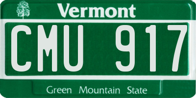 VT license plate CMU917