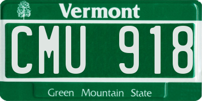VT license plate CMU918