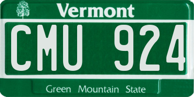 VT license plate CMU924