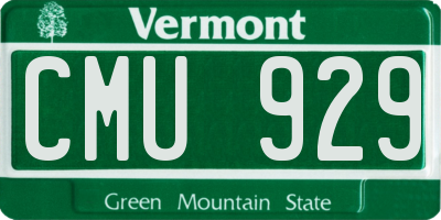 VT license plate CMU929
