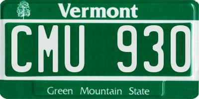 VT license plate CMU930