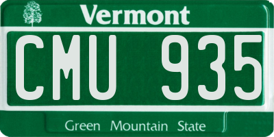 VT license plate CMU935