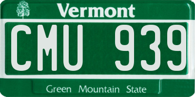 VT license plate CMU939