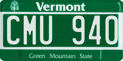 VT license plate CMU940